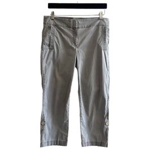 Eileen Fisher Cropped Cargo Roll Up Pants Organic Cotton Tencel Stretch Minimal